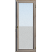 Прозрачная, одностворчатая балконная дверь из лиственницы Береза